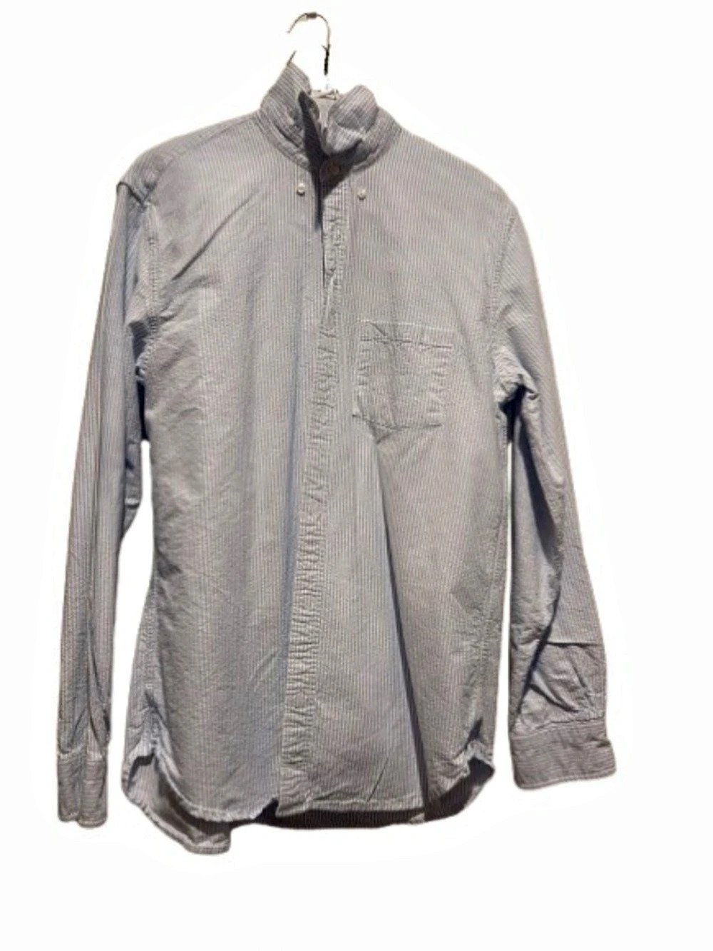 Brandi Melville Striped Button Down Shirt in light blue stripe - Like New